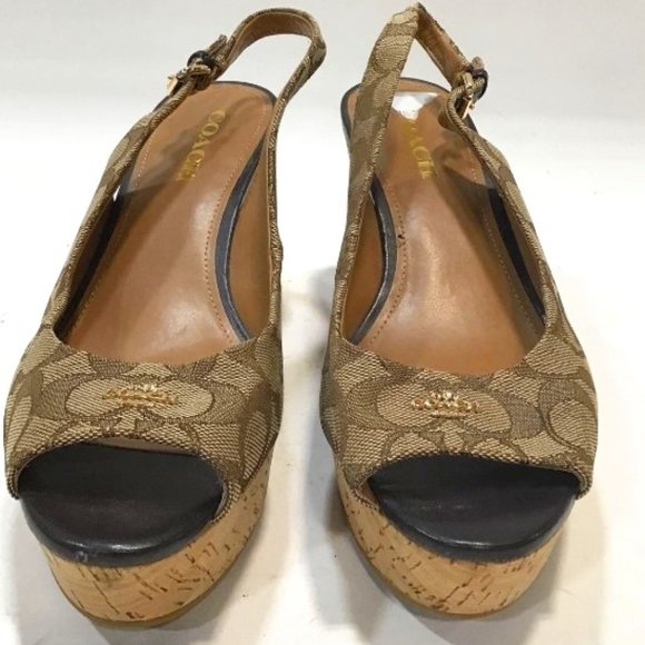 COACH Women's Ferry Signature Platform Wedge Sandal - Picture 1 of 9